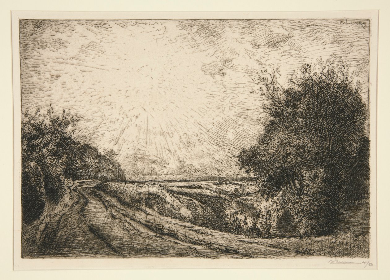 Tie La Houssoyeen (Cvec?sur-le-Grand) (reitti La Houssoyesta [Crevecoeur-le-Grand]) tekijältä Auguste Lepere