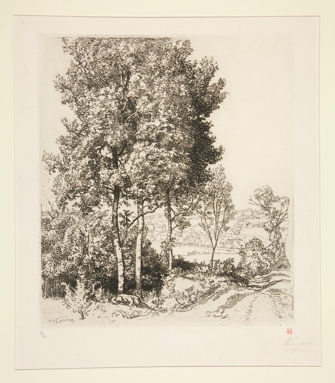 Petit Morinin laakso lähellä Verdelotia (Seine-et-Marne) (Pieni Morinin laakso lähellä Verdelotia [Seine-et-Marne]) tekijältä Auguste Lepere