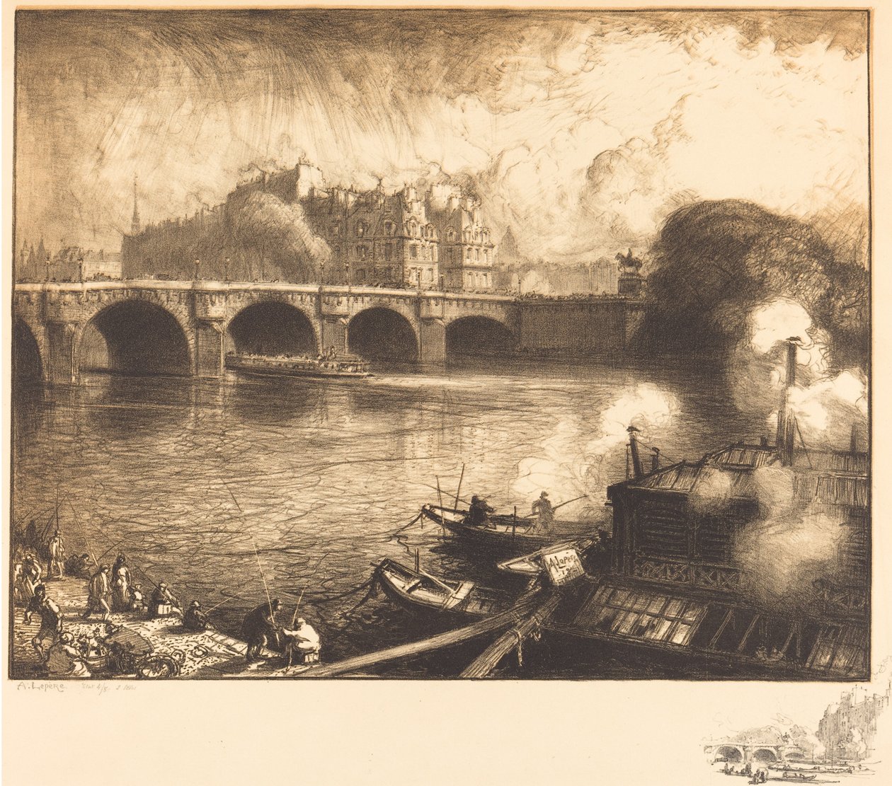 Pont Neuf, 1913. tekijältä Auguste Lepere