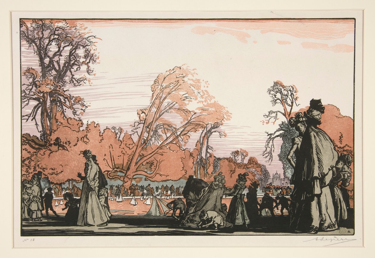 Le bassin des Tuileries (Tuileriesin lampi) tekijältä Auguste Lepere