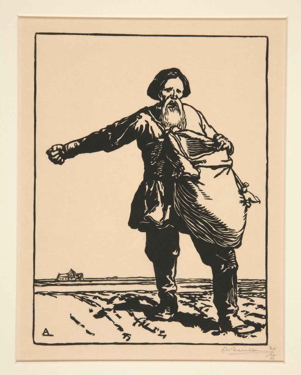 Venäjän talonpoika, vuoden 1914 sodasta, ensimmäinen sarja, nro. 2 tekijältä Auguste Lepere