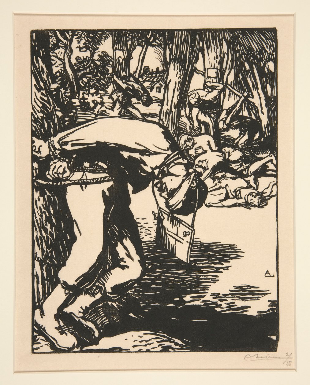 The Francs-Tireurs (Sharpshooters), elokuvasta The War of 1914, ensimmäinen sarja, nro. 11 tekijältä Auguste Lepere