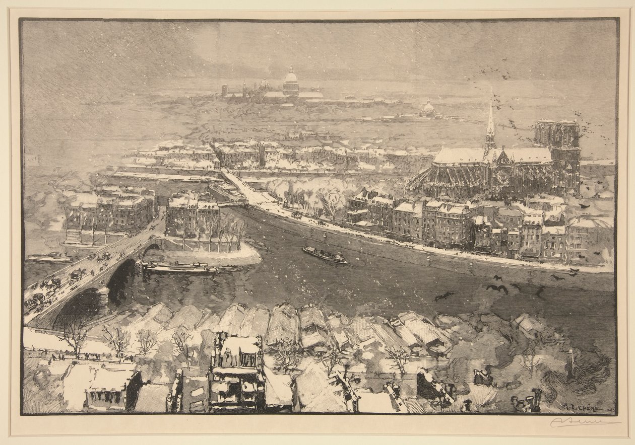 Pariisi lumen alla, tästä päivästä lähtien St. Gervais (Pariisi lumen alla, St. Gervaisin huipulta katsottuna) tekijältä Auguste Lepere