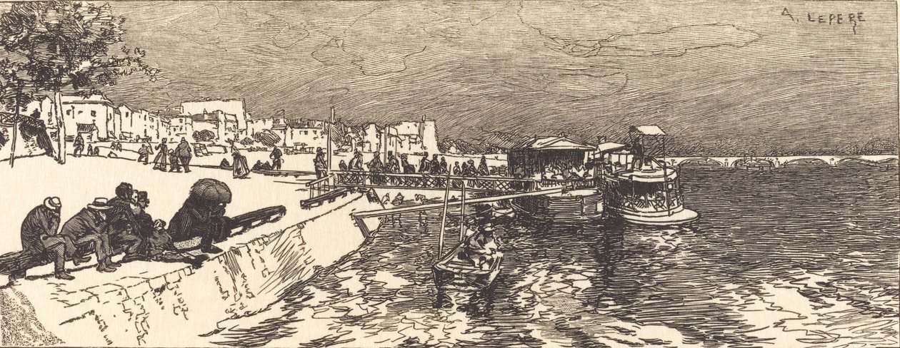 Bercyn laituri Embarcadere a Bercy, 1890. tekijältä Auguste Lepere