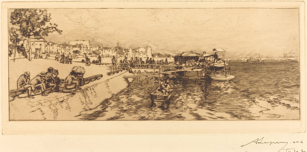 Bercyn laituri (Embarcadere, Quai de Bercy) tekijältä Auguste Lepere