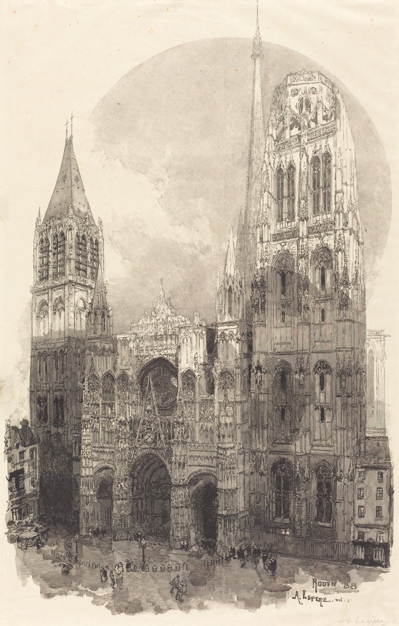 Rouenin katedraali (La Cathedral de Rouen) tekijältä Auguste Lepere