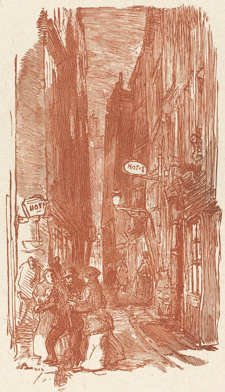 Rue Saint-Severin, julkaistu 1901. tekijältä Auguste Lepere