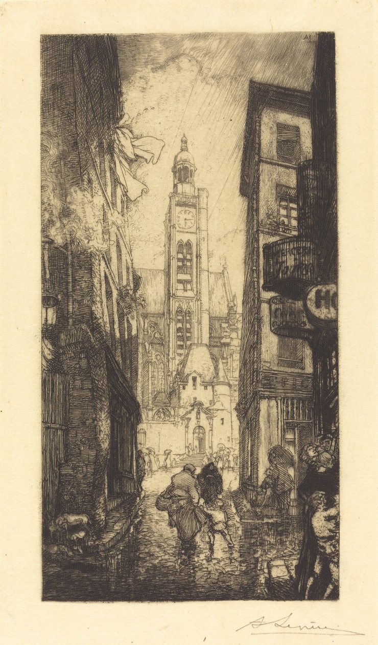 Rue de la Montagne-Sainte-Genevieve, Pariisi tekijältä Auguste Lepere