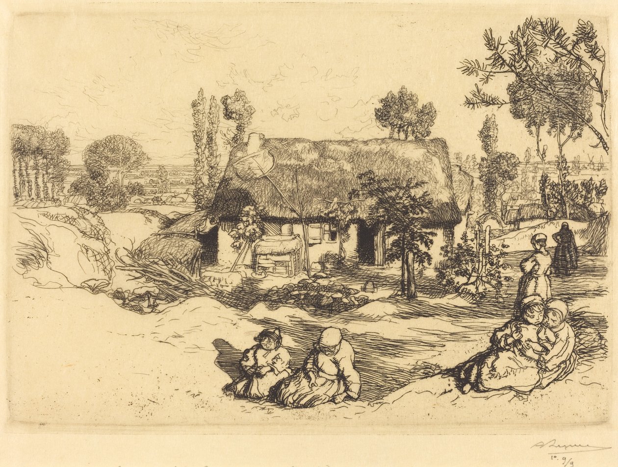 Köyhien turvakoti, Vendee (Le nid de pauvres, Vendee) tekijältä Auguste Lepere