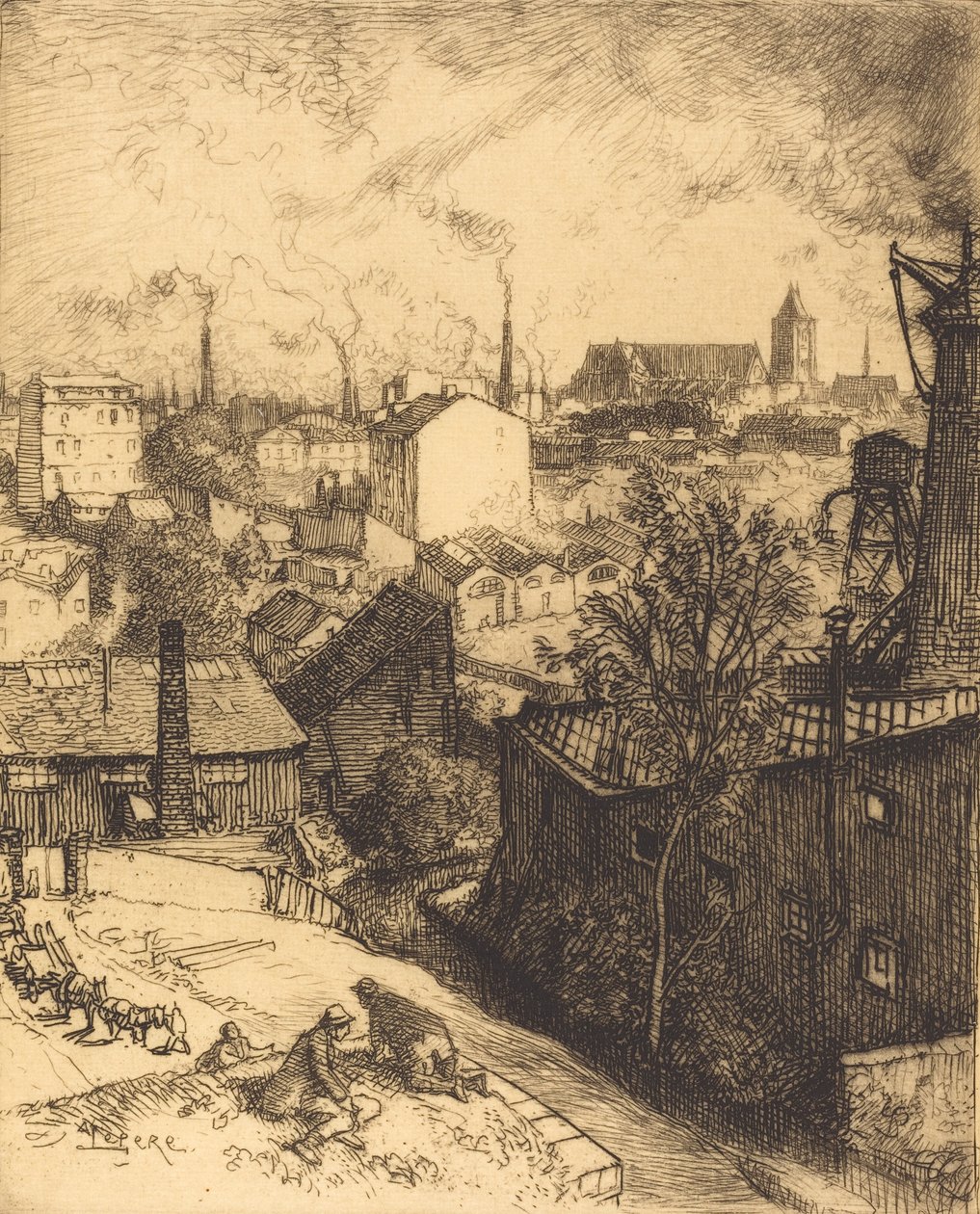 St. Denisin matkamuisto Saint-Deniksen matkamuisto. tekijältä Auguste Lepere