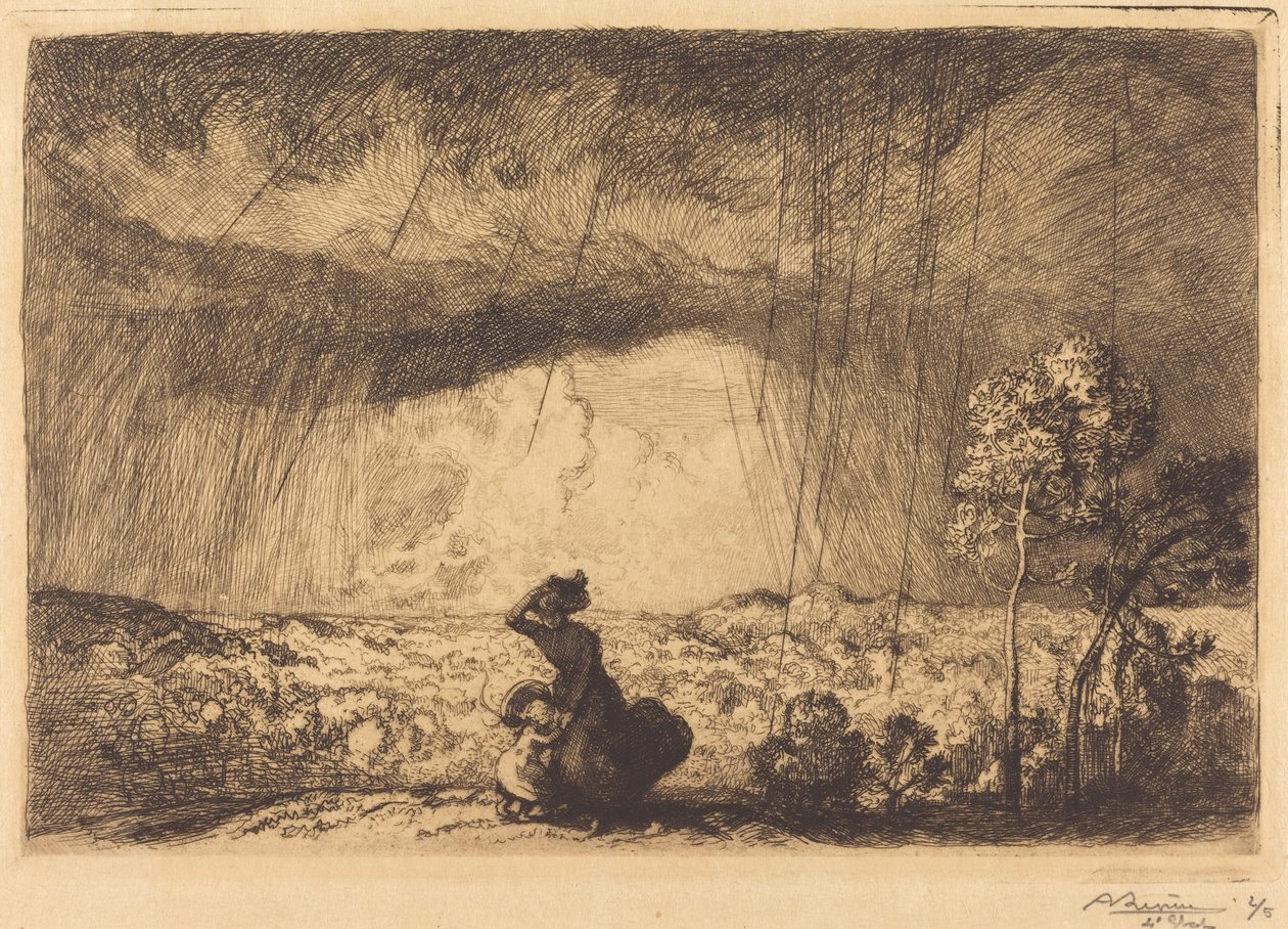 Myrsky dyynillä, Vendee tekijältä Auguste Lepere