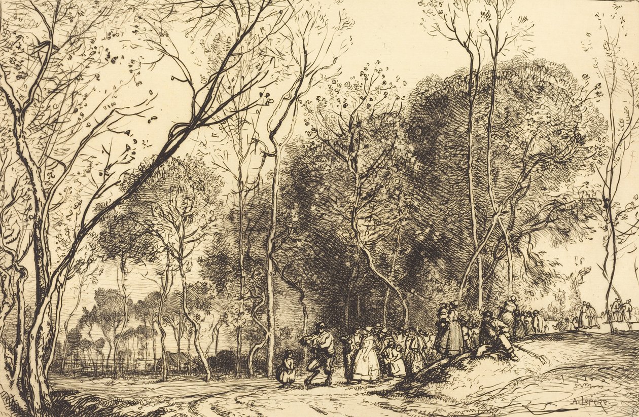 Kesä Saint-Martinissa, menneet häät Ete de la Saint-Martin, la noce qui passe, 1908. tekijältä Auguste Lepere