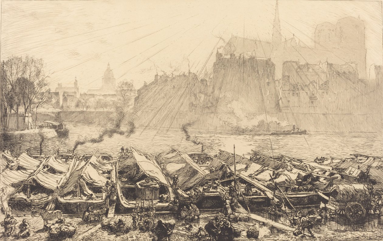 Suuret omenamarkkinat Suuret omenamarkkinat, 1917. tekijältä Auguste Lepere
