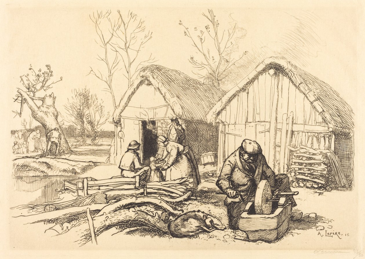 Puuhakkurin talo, Vendee La maison du bucheron, Vendee, 1915. tekijältä Auguste Lepere