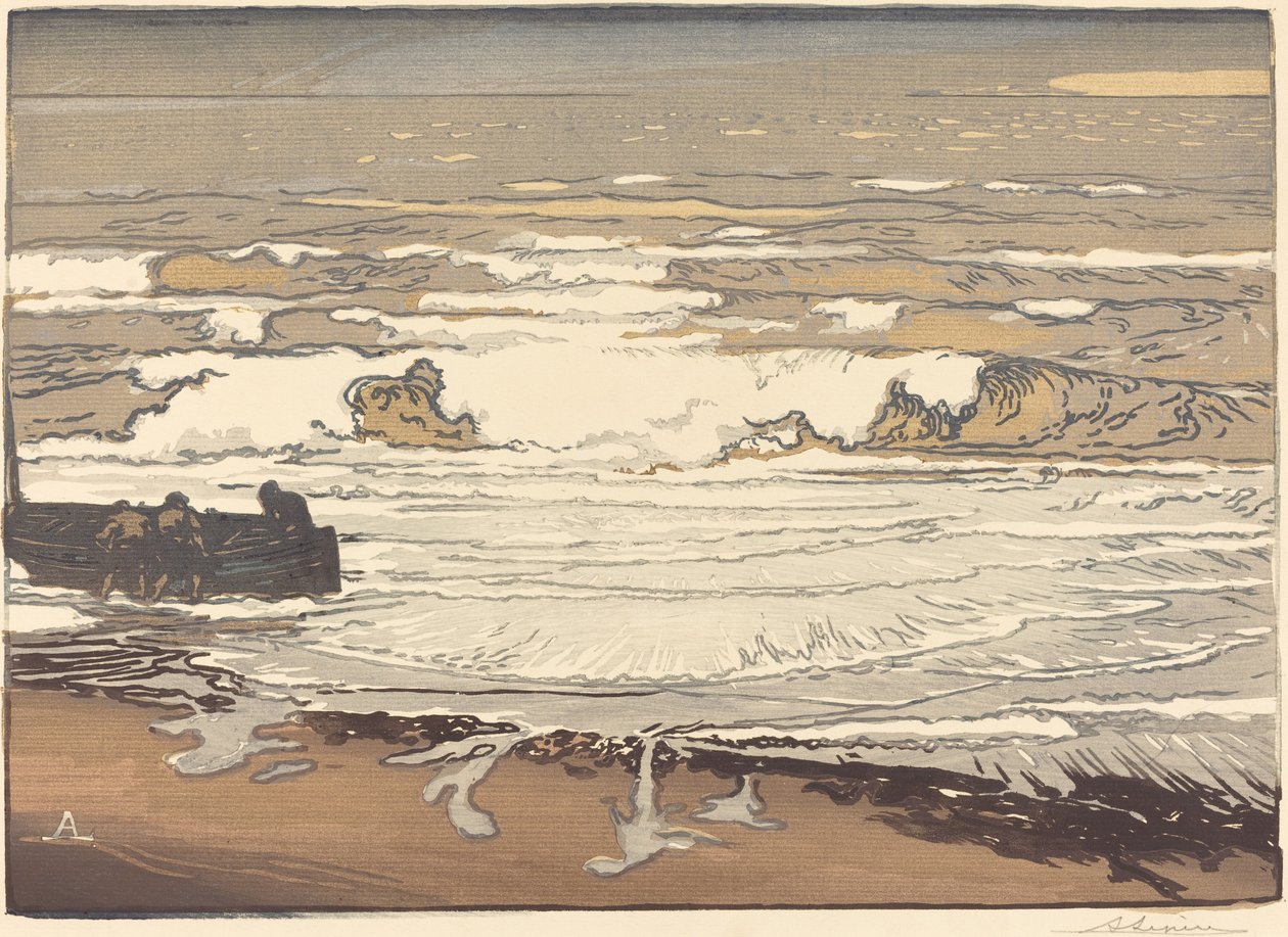 Unfurled Waves, syyskuun tulva 1901 (Les Vagues deferlent) tekijältä Auguste Lepere