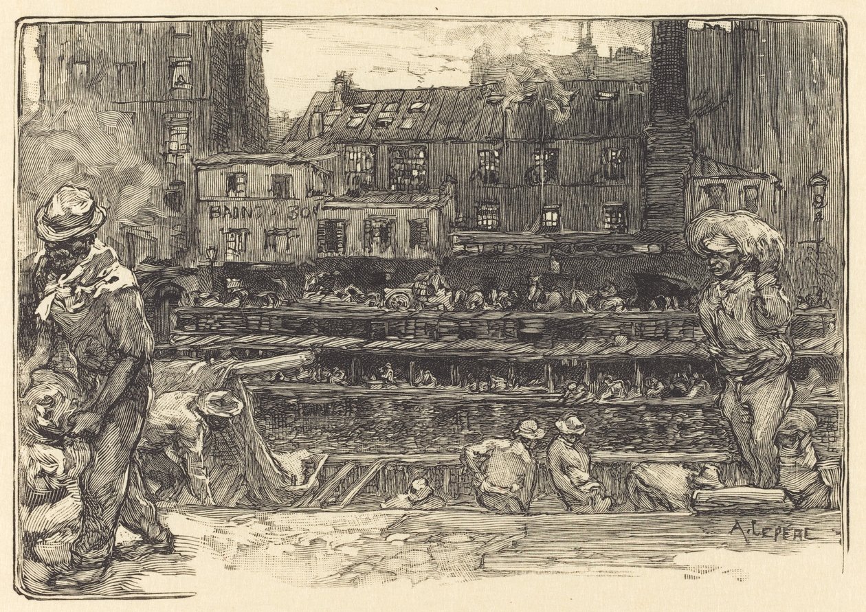 Purku, Canal St. Martin Kipsipurkaimet, Canal Saint-Martin, 1890. tekijältä Auguste Lepere