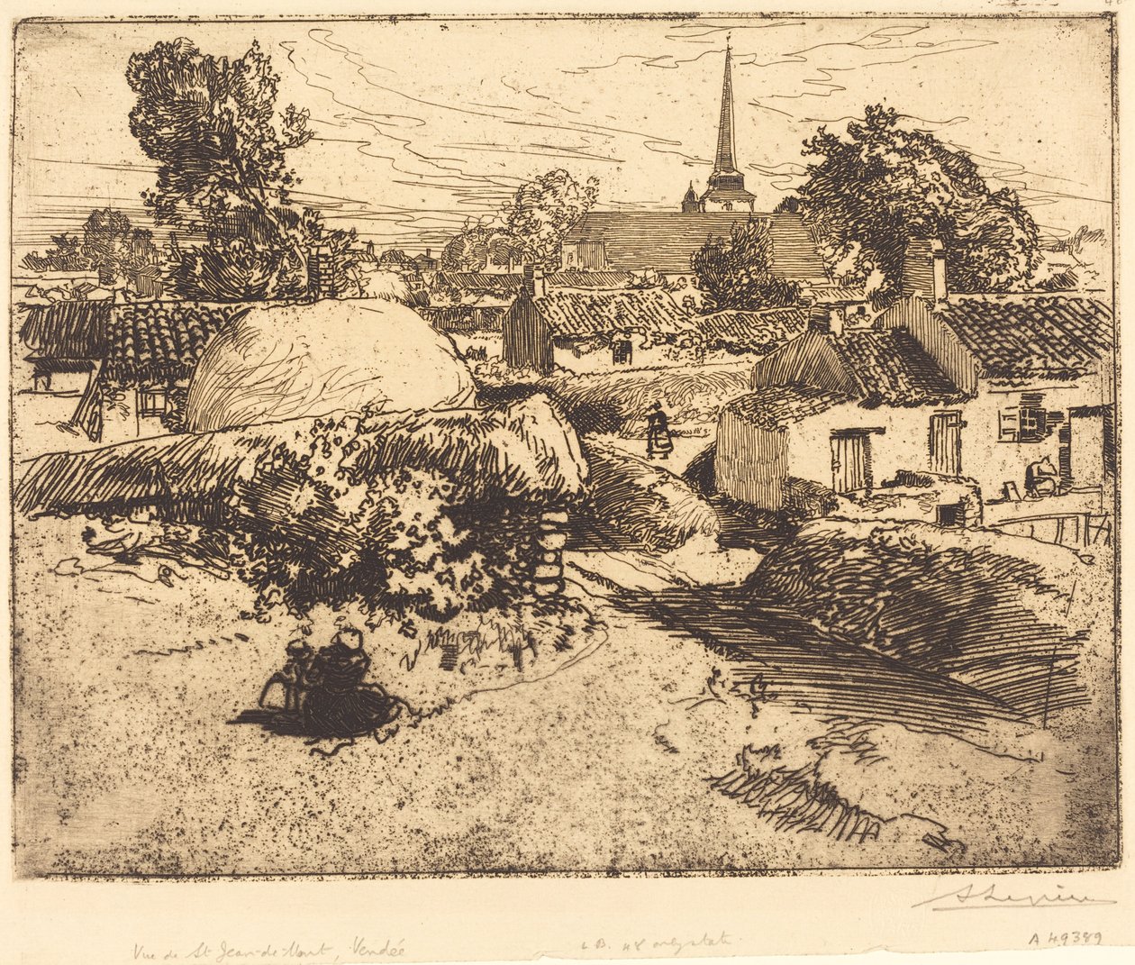 Näkymä St.-Jean-de-Montille, Vendeelle tekijältä Auguste Lepere