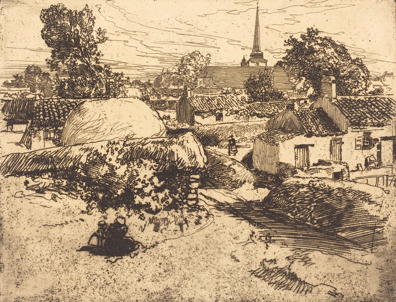 Näkymä St.-Jean-de-Mont, Vendee Näkymä St.-Jean-de-Mont, Vendee, 1892. tekijältä Auguste Lepere