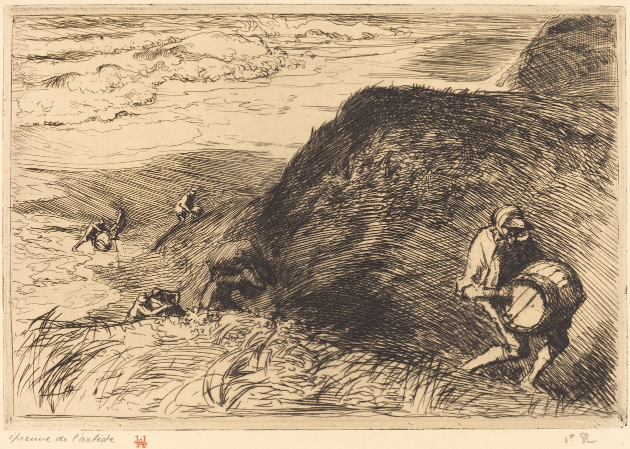 Wreckers, Saint-Jean-de-Monts (hylkyryöstäjät, Saint-Jean-de-Monts) tekijältä Auguste Lepere