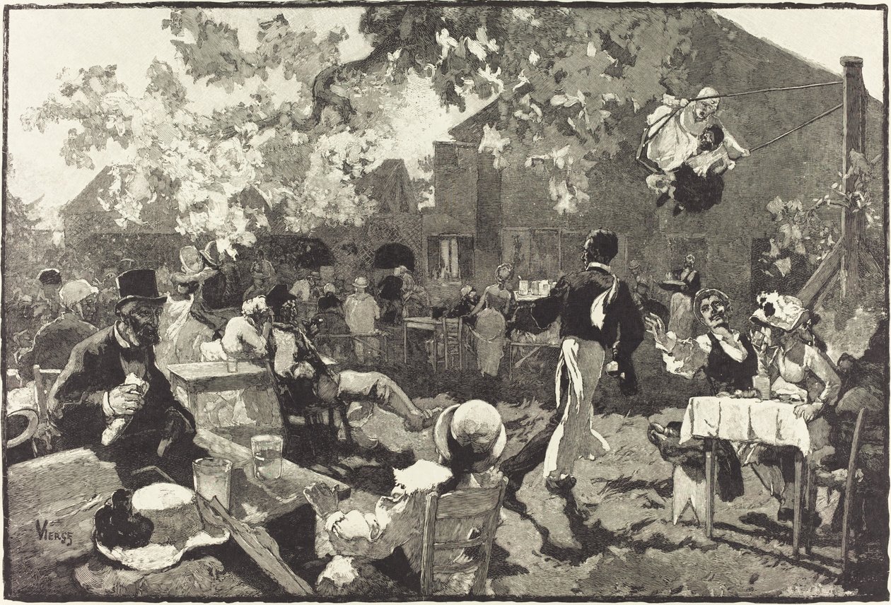 Cabaret du Coq de Bruyère Bois de Meudonissa tekijältä Auguste Lepère after Daniel Vierge