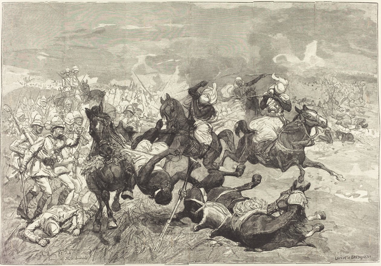 Sudanissa: El-Tebin taistelu tekijältä Auguste Lepère and Jacques Beltrand after Józef Chelmonski