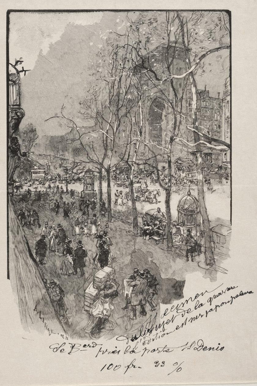 Boulevards, lähellä Porte St. Denis tekijältä Auguste Louis Lepère