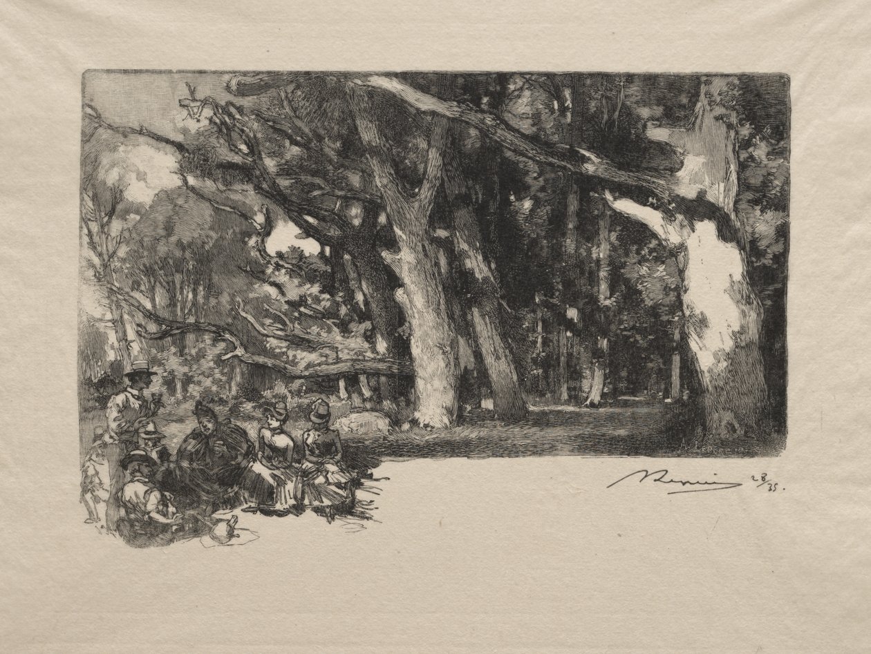 Keskipäivä metsässä tekijältä Auguste Louis Lepère