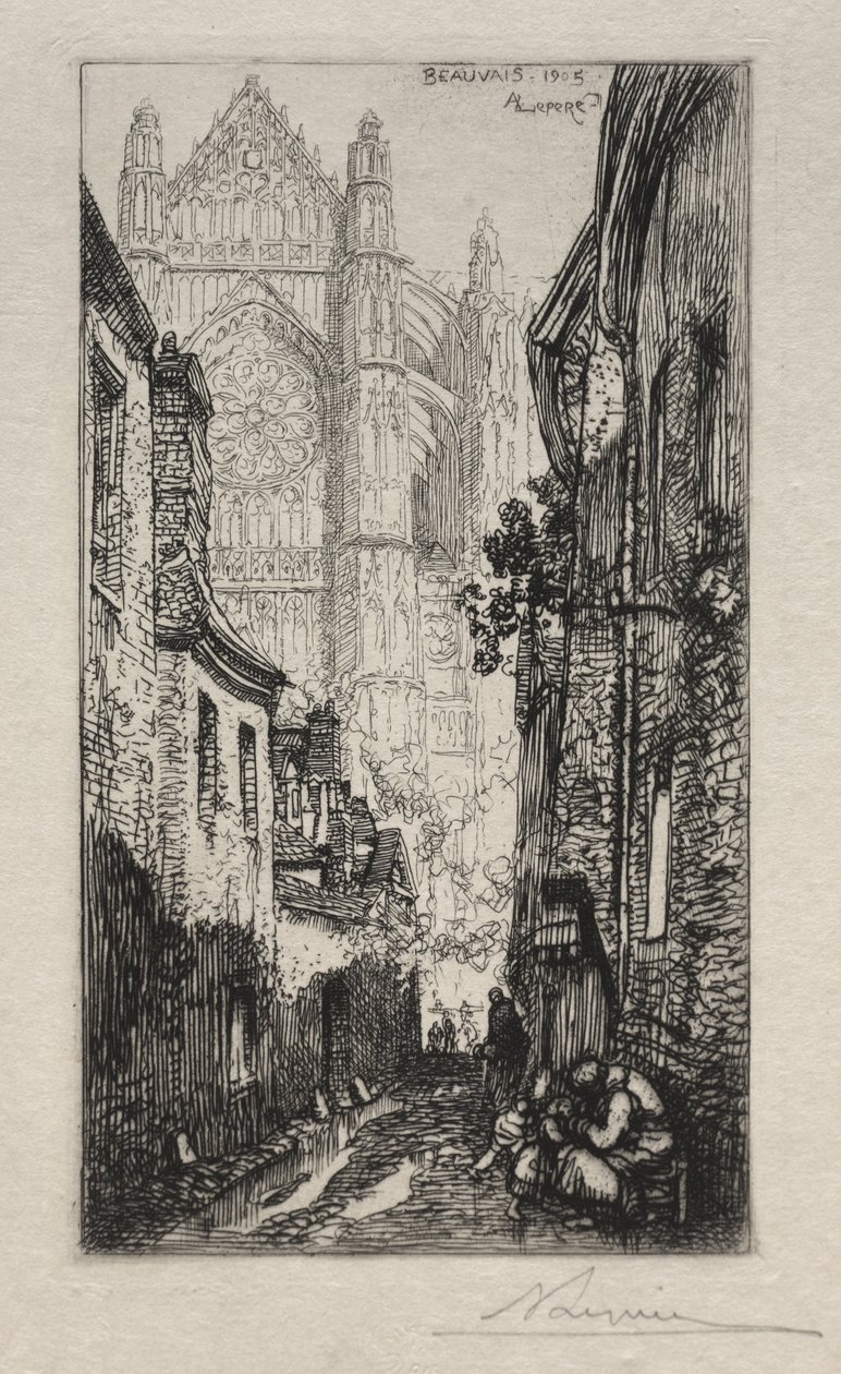 Kapea katu, Beauvais (An Alley, Beauvais) tekijältä Auguste Louis Lepère