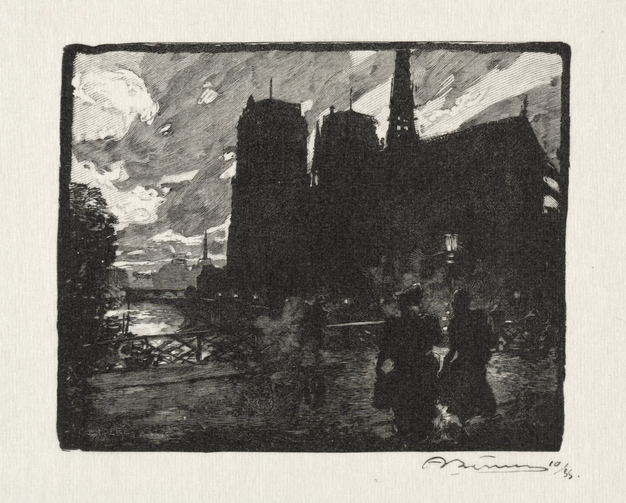 Notre Dame, Le Soir tekijältä Auguste Louis Lepère