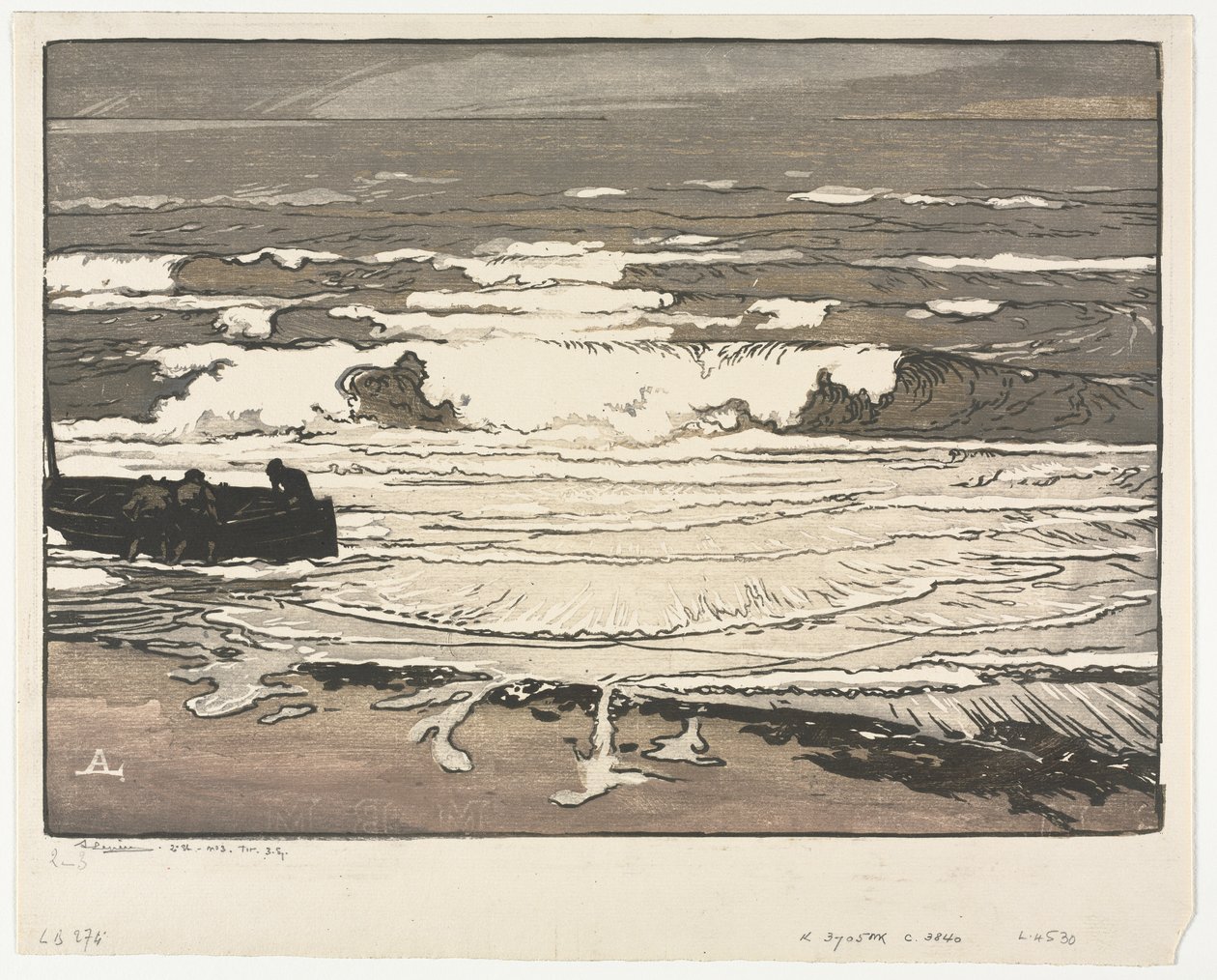 Breaking Waves, syyskuun vuorovesi 1901 tekijältä Auguste Louis Lepère