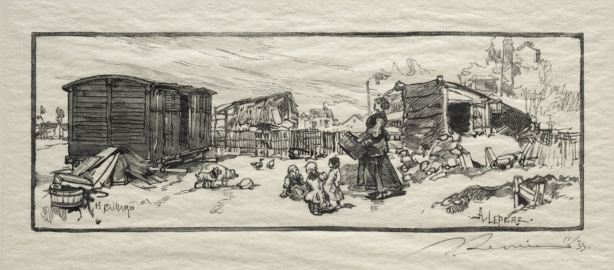Vaunutalo (Le wagon-logement) tekijältä Auguste Louis Lepère