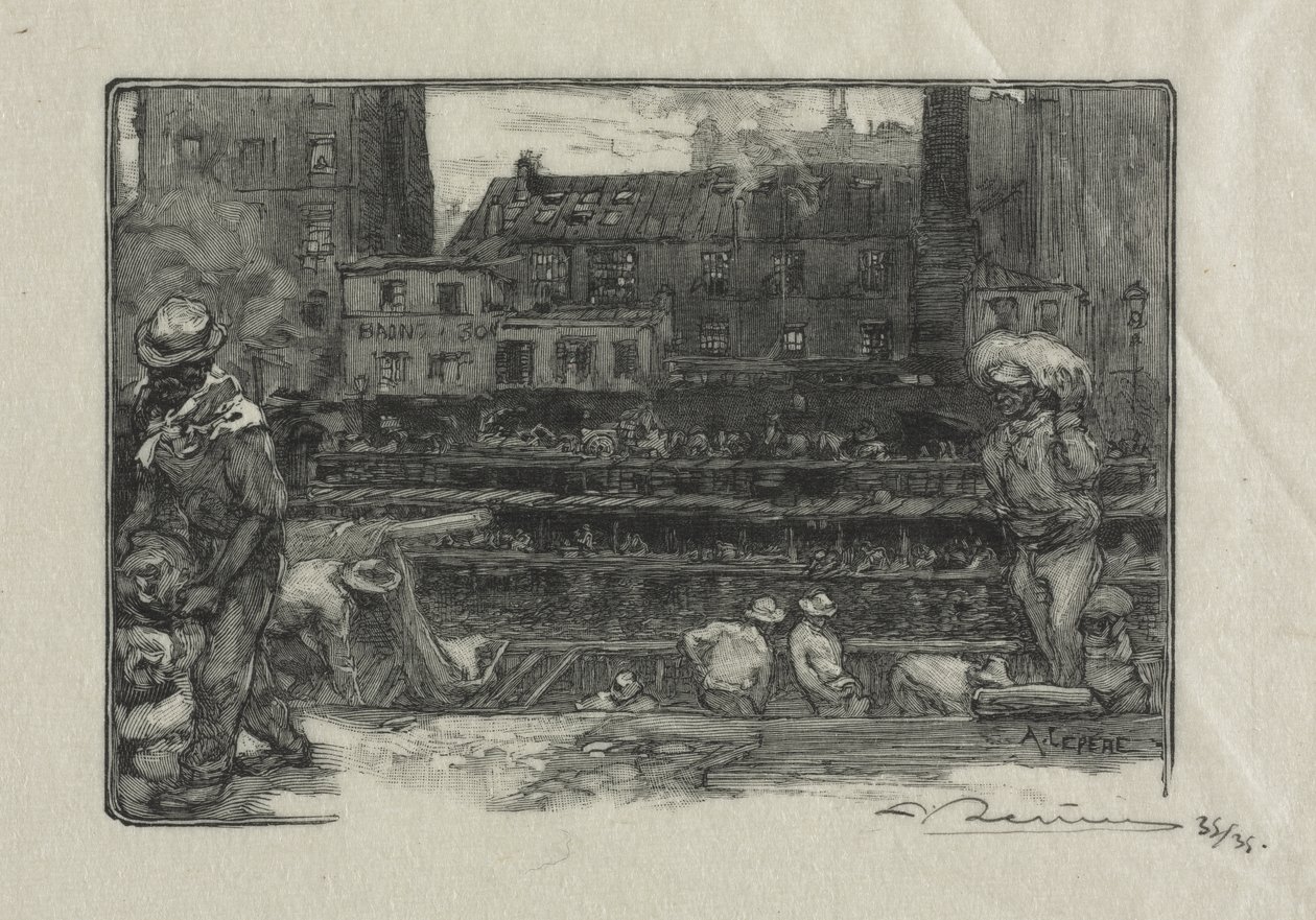 Kipsin purkajat (Canal St. Martin) tekijältä Auguste Louis Lepère
