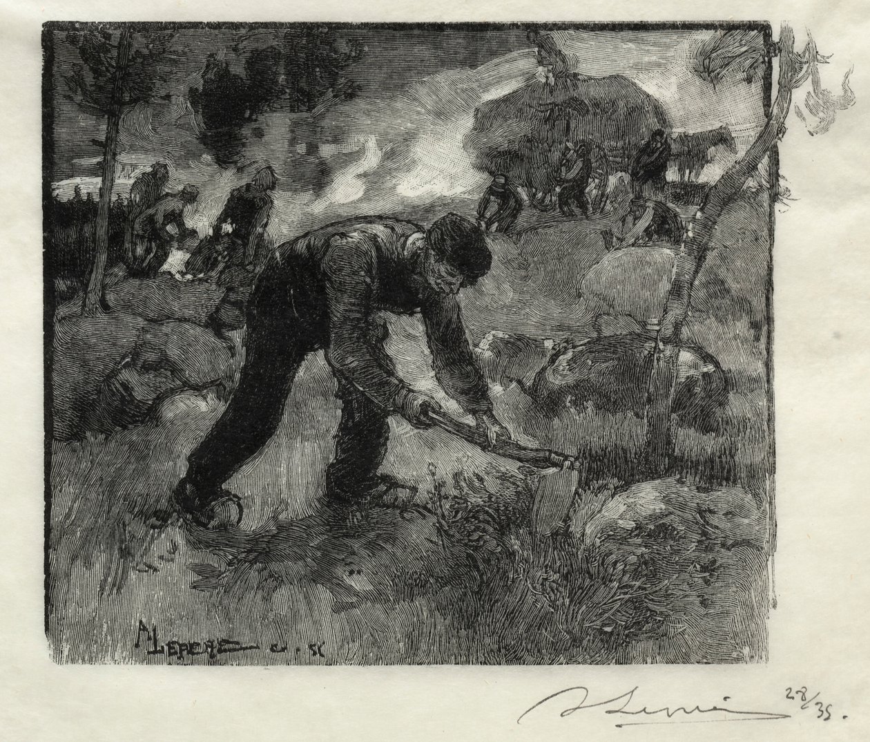 Kannerkaivurit, 1887. tekijältä Auguste Louis Lepère