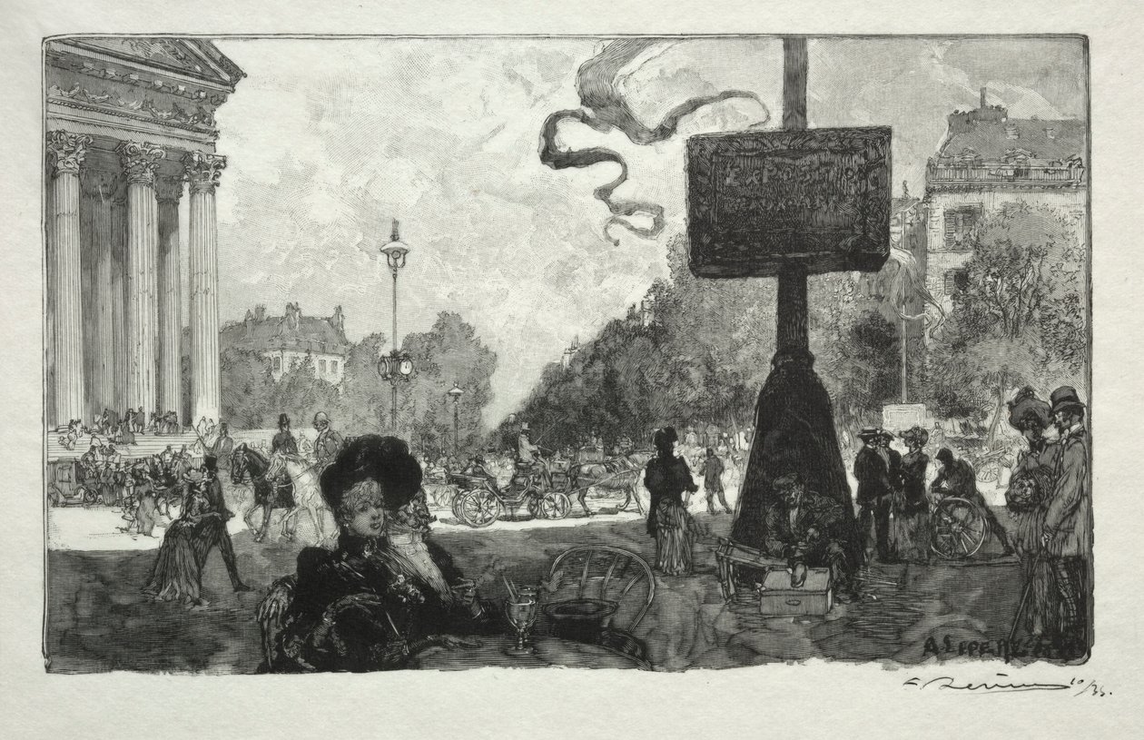 Rue Royalen kulma, 1890. tekijältä Auguste Louis Lepère