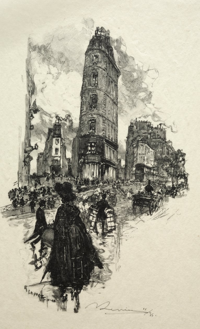 Moon Streetin kulma tekijältä Auguste Louis Lepère