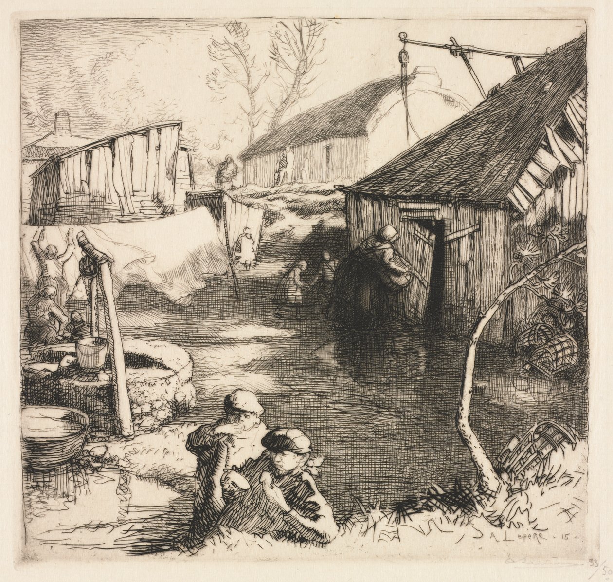 Kalastajakortteli (Saint-Jean-de-Monts) tekijältä Auguste Louis Lepère