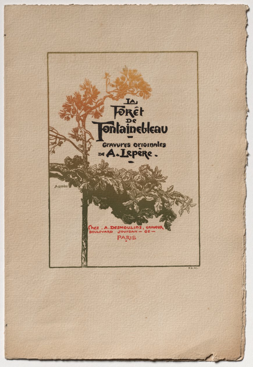 Fontainebleaun metsä: mainos "Fontainebleau Forest" tekijältä Auguste Louis Lepère