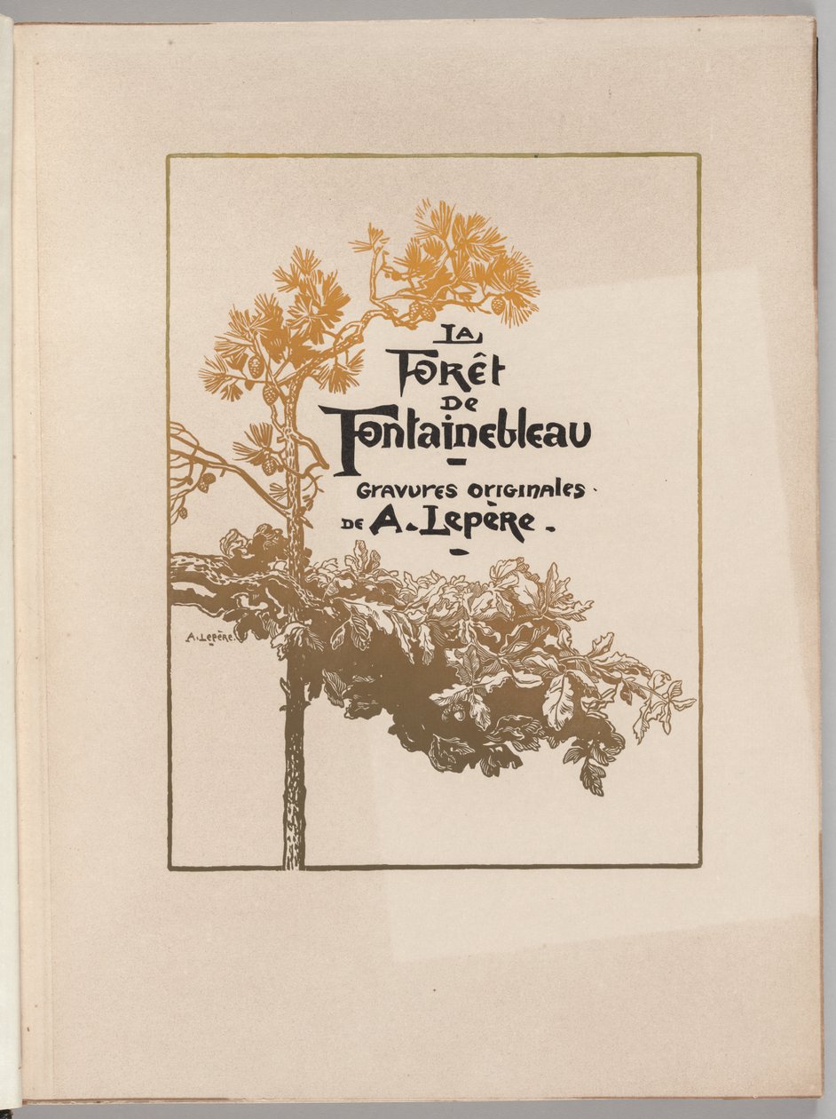 Fontainebleaun metsä: Kansi tekijältä Auguste Louis Lepère