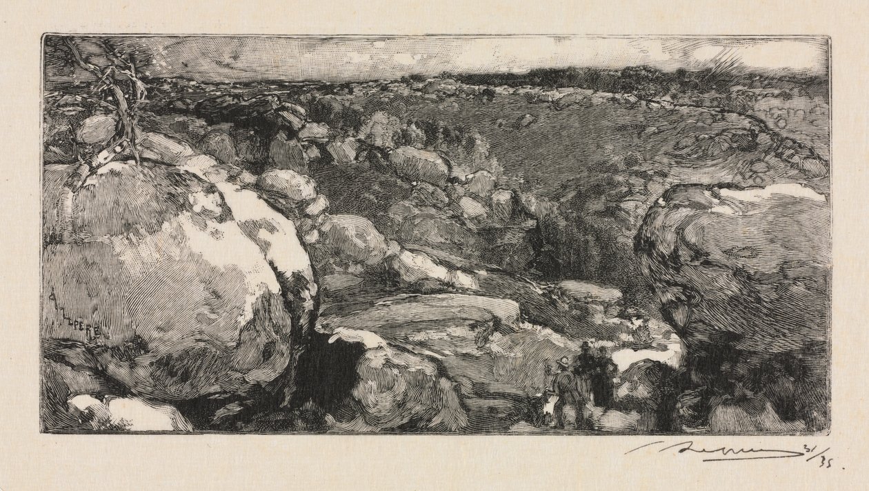 Fontainebleaun metsä: Long-Rocherin sirkki tekijältä Auguste Louis Lepère