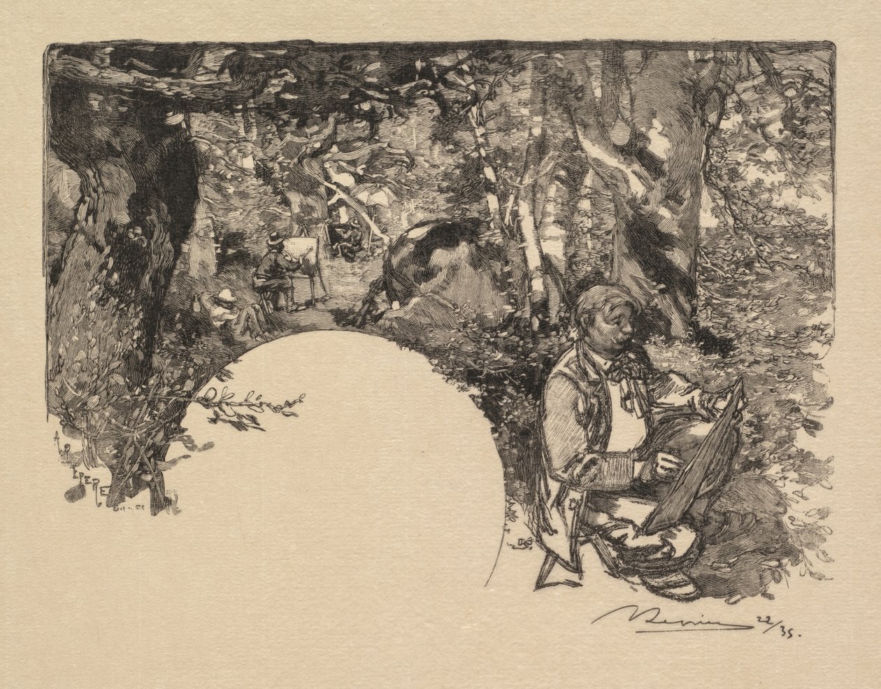 Fontainebleaun metsä: Maalarit tekijältä Auguste Louis Lepère