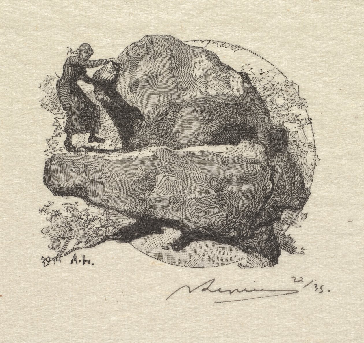 Fontainebleaun metsä: vapiseva kallio Fontainebleaun metsä: vapiseva kallio, 1890. tekijältä Auguste Louis Lepère