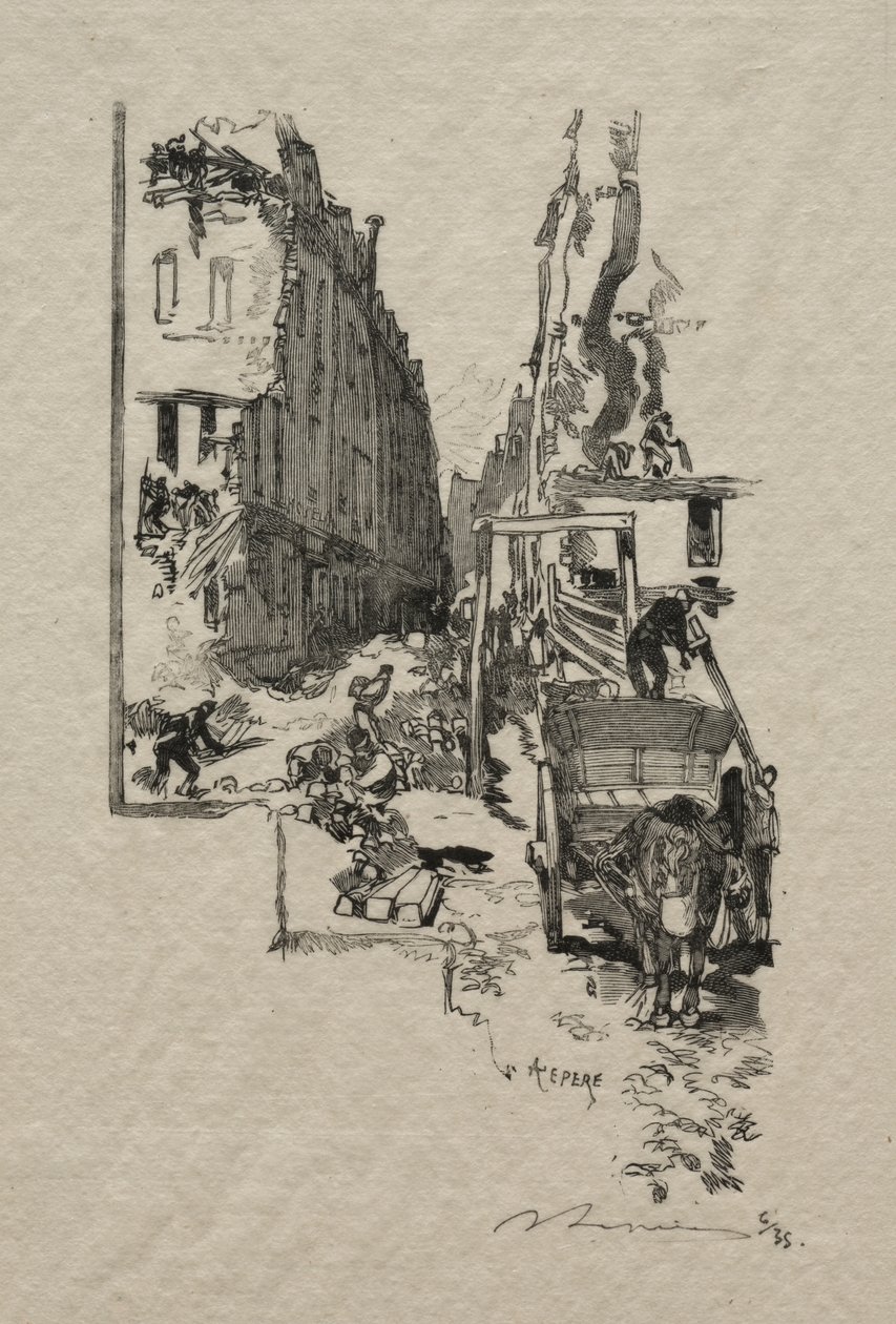 Rue Victor Cousin tekijältä Auguste Louis Lepère