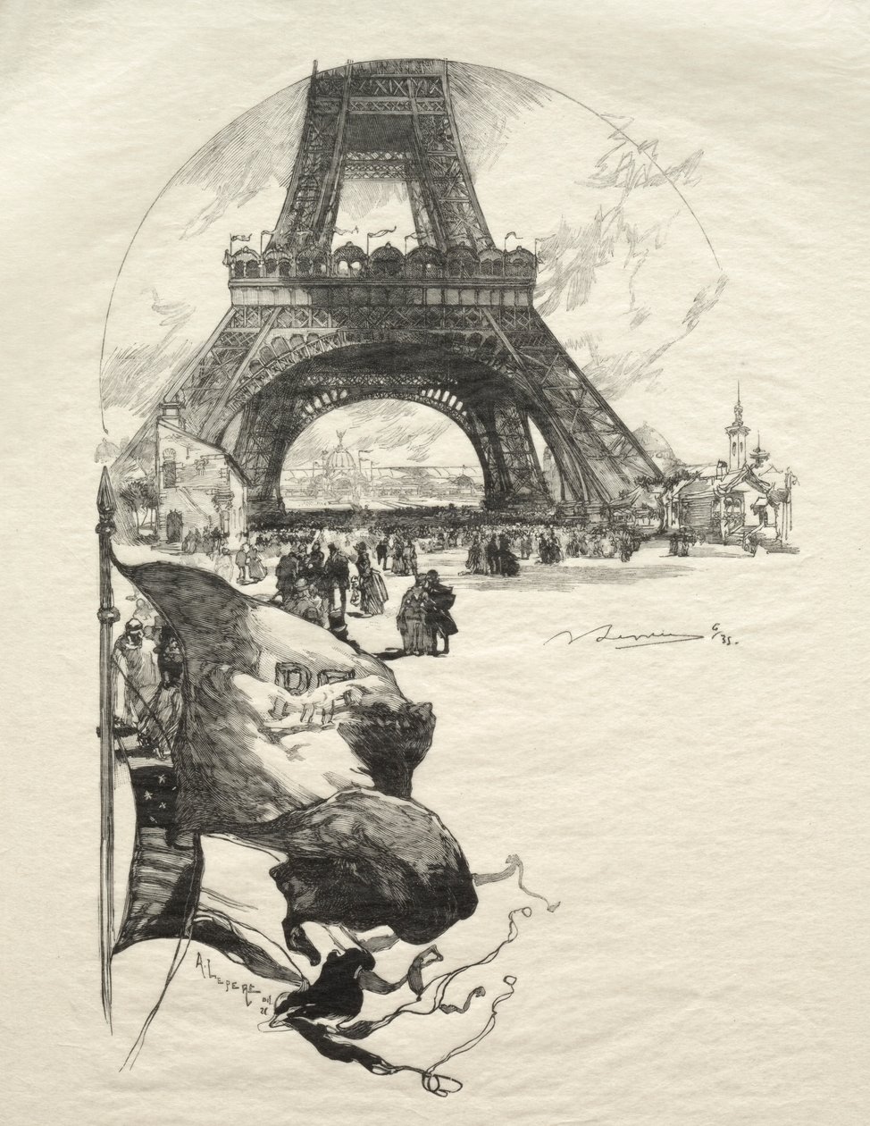 Eiffel torni tekijältä Auguste Louis Lepère
