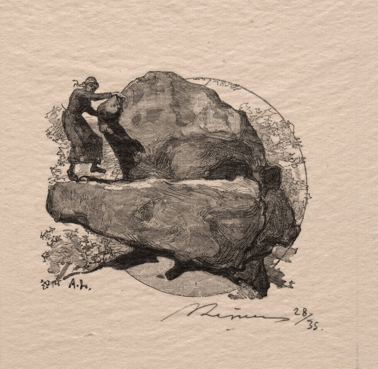 Järkyttävä kivi tekijältä Auguste Louis Lepère
