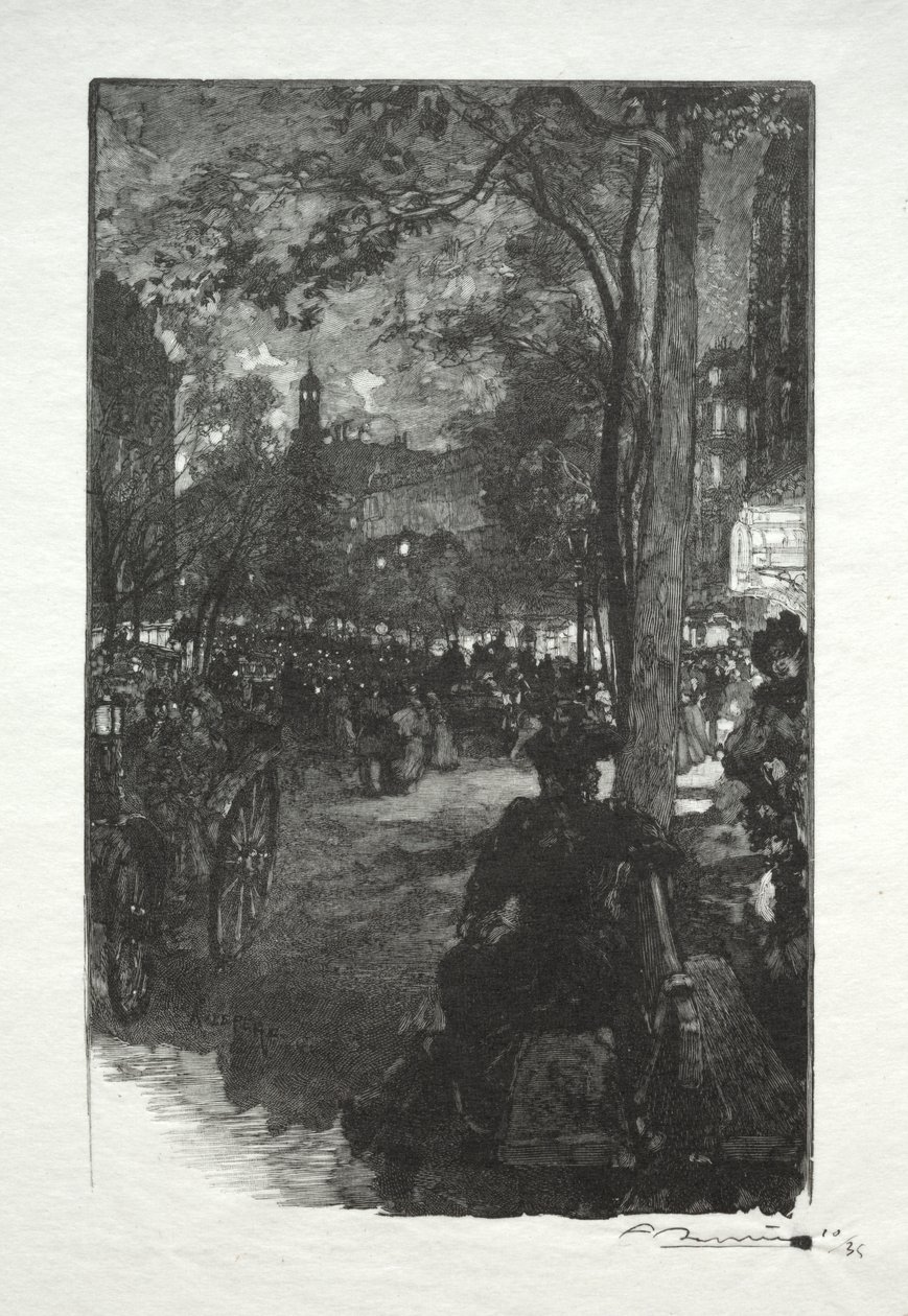 Boulevard Montmartre, ilta tekijältä Auguste Louis Lepère