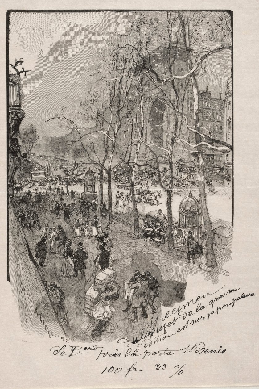 Boulevards, lähellä Porte St. Denis tekijältä Auguste Louis Lepère