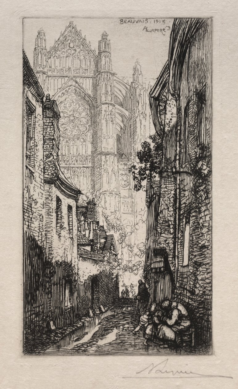 Kapea katu, Beauvais (An Alley, Beauvais) tekijältä Auguste Louis Lepère