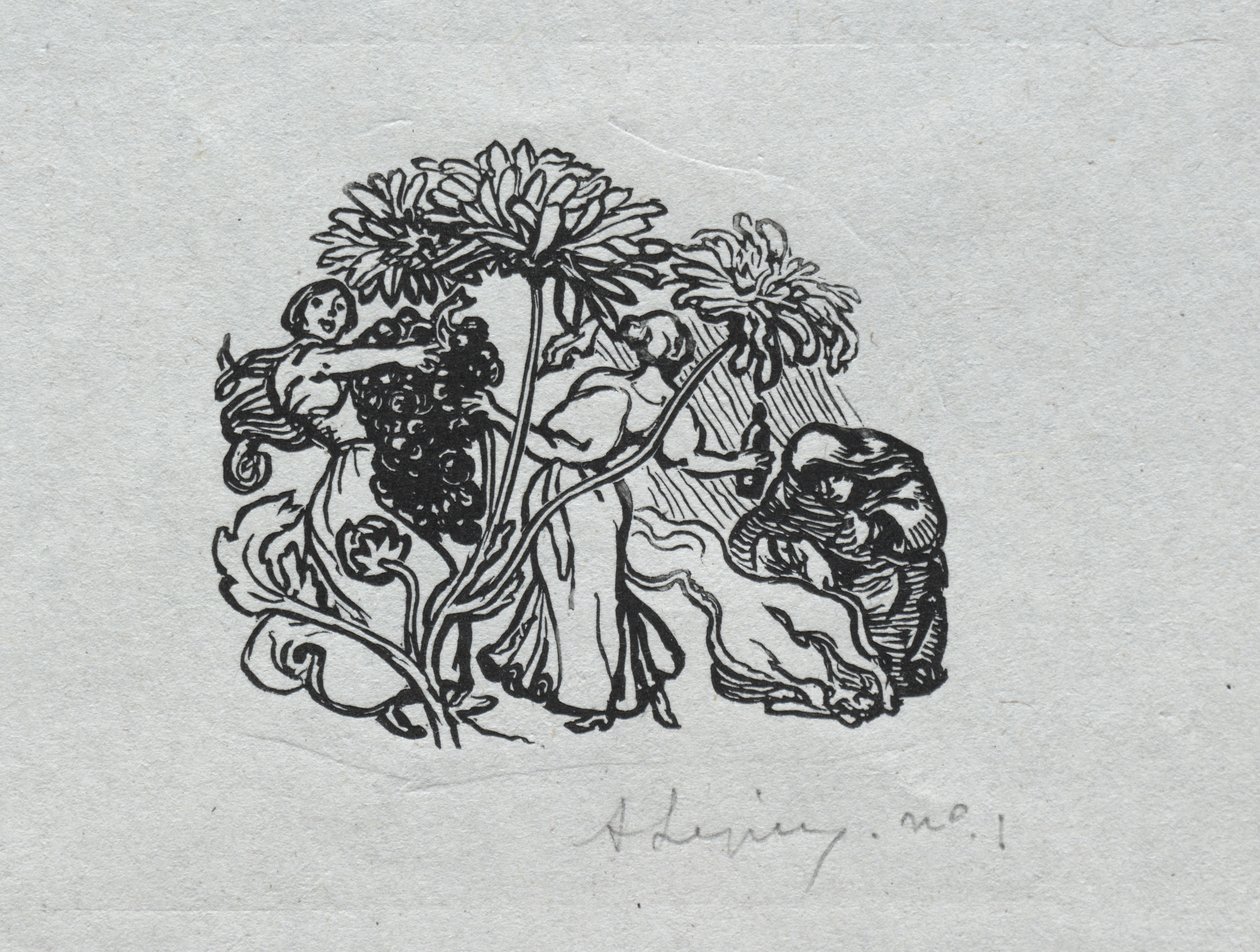Pariisin almanakka, 1897: Tail-piece, syksy tekijältä Auguste Louis Lepère