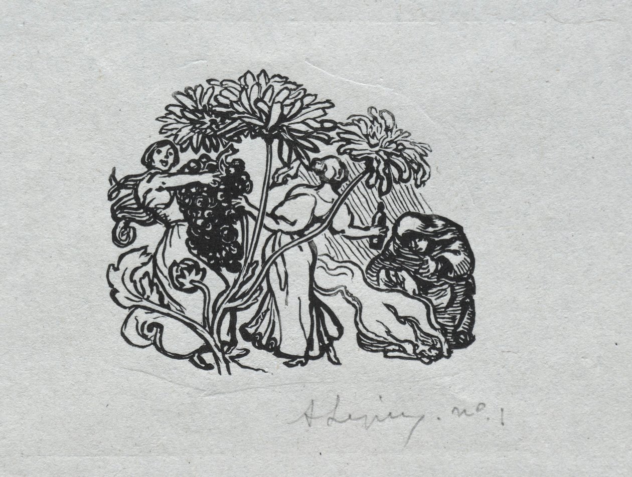 Pariisin almanakka, 1897: Tail-piece, syksy, 1897. tekijältä Auguste Louis Lepère