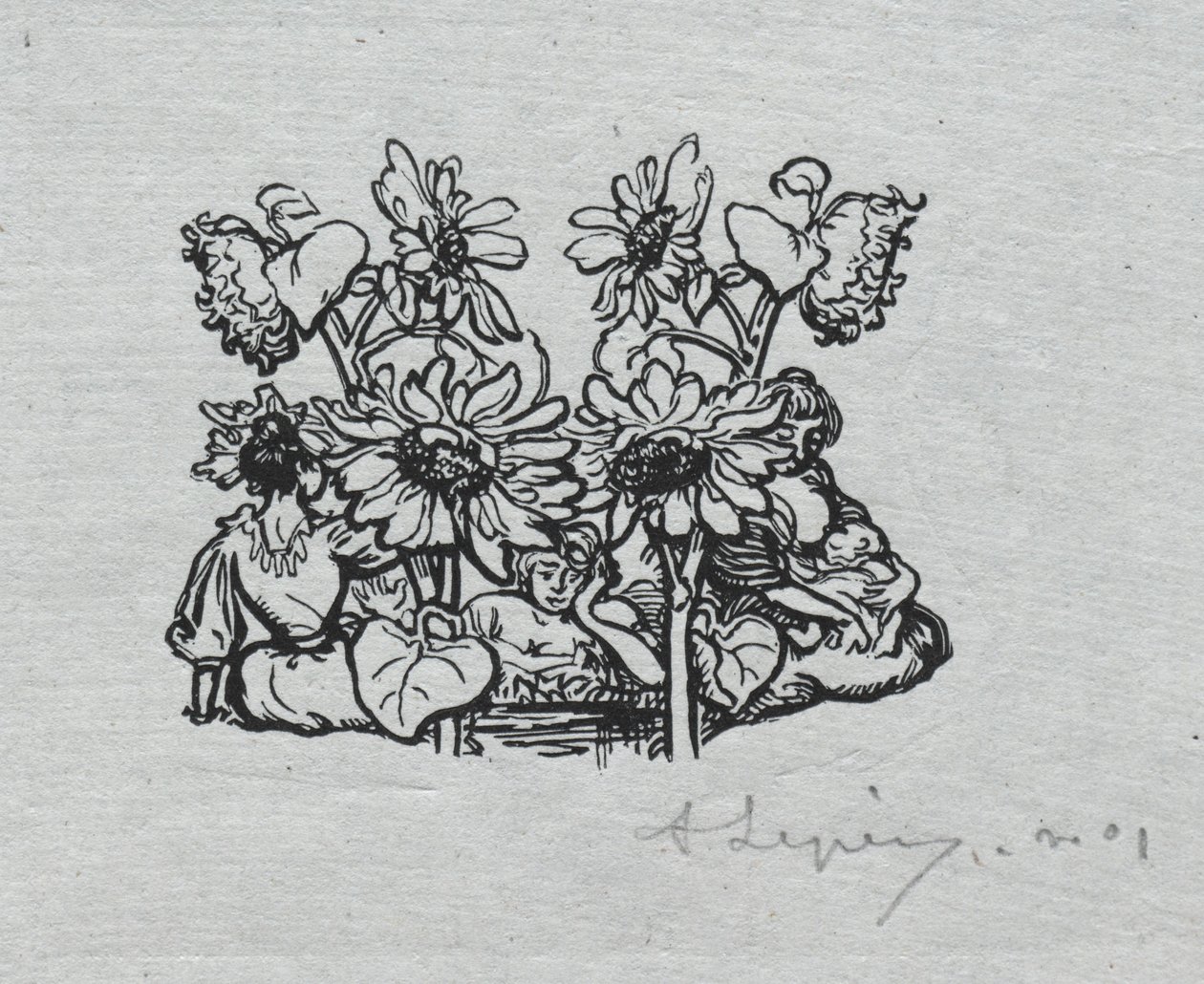 Pariisin almanakka, 1897: Tail-piece, kesä, 1897. tekijältä Auguste Louis Lepère